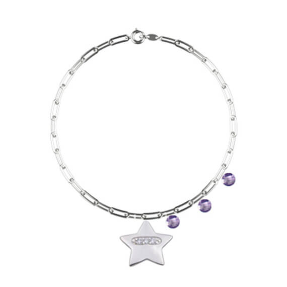 pulsera plata estrella perlas